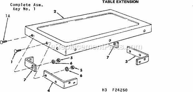 Craftsman 11324250 12 Inch Motorized Table Saw Table Extension Diagram