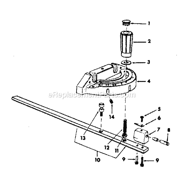 Craftsman 113290060 10 In. Table Saw Miter Gauge Assembly Diagram