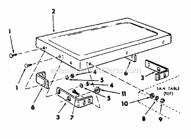 Craftsman 113290060 10 In. Table Saw Table Extension Diagram