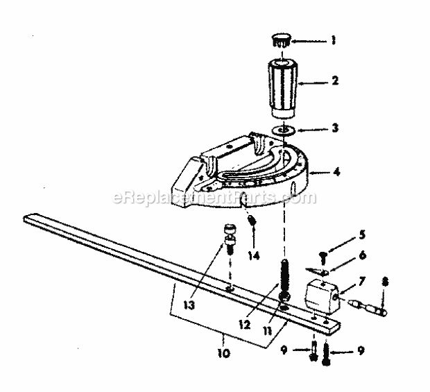 Craftsman 113290600 10 In. Table Saw Miter Gauge Assembly Diagram