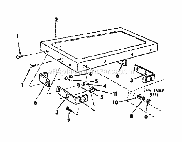 Craftsman 113290650 10 In. Table Saw Table Ext Supplied Diagram