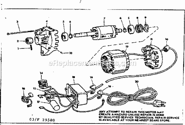 Craftsman 11329580 10 Inch Motorized Saw Table Extension Diagram