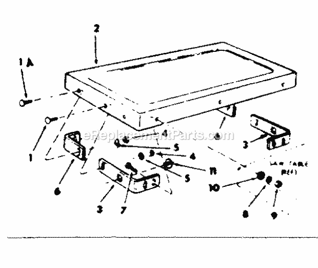 Craftsman 113298032 10-Inch Table Saw Table Extension Diagram