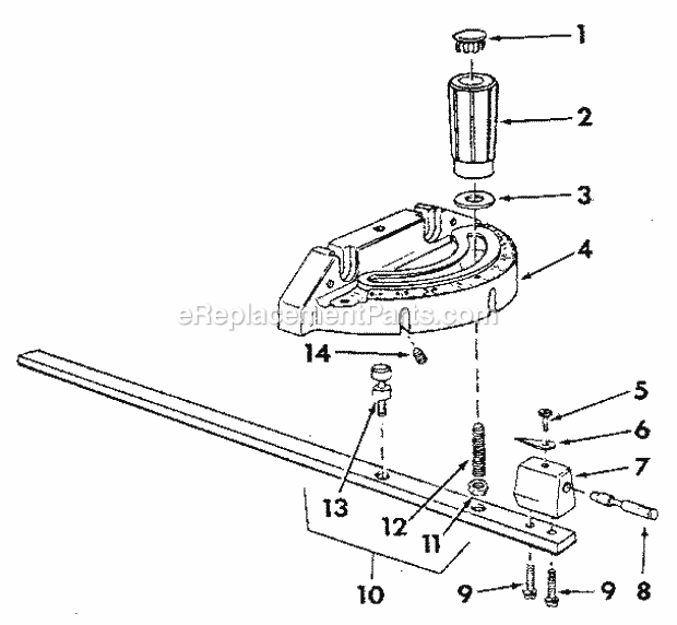 Craftsman 113298033 Table Saw Figure 5 - 62704 Miter Ga... Diagram