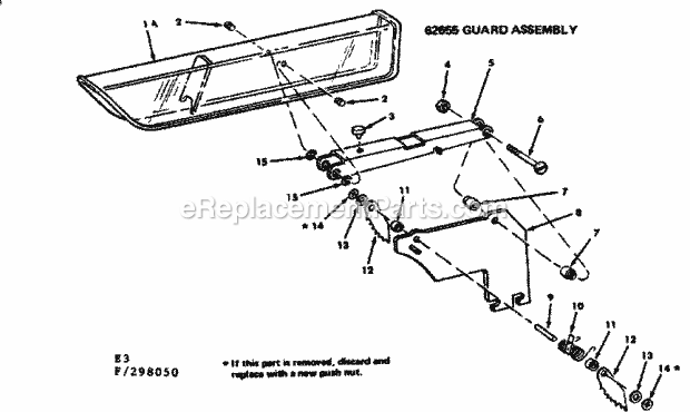 Craftsman 113298050 10 Inch Motorized Saw Guard Assembly Diagram