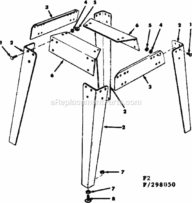 Craftsman 113298050 10 Inch Motorized Saw Leg Set Diagram