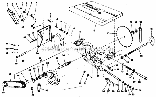 Craftsman 113298142 10-Inch Table Saw Page B Diagram