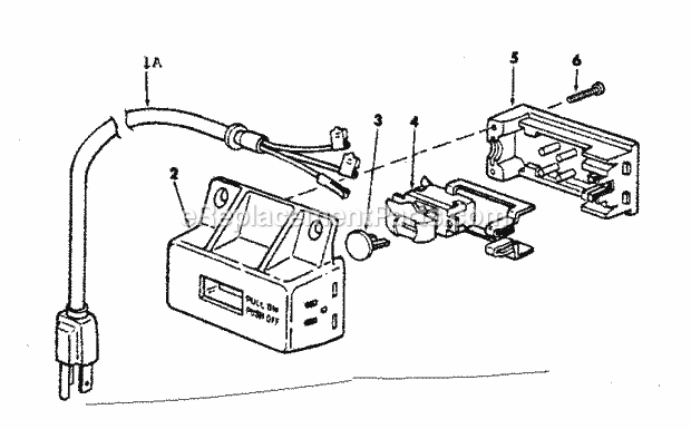 Craftsman 113298151 10-Inch Table Saw On / Off Power Outlet Diagram