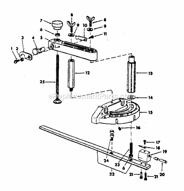 Craftsman 113298360 10-Inch Table Saw Miter Gauge And Hold Down... Diagram