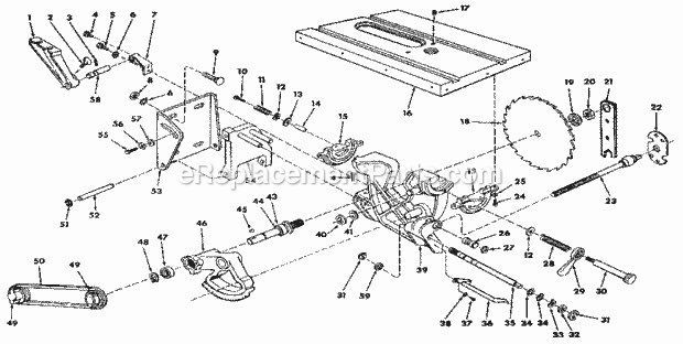 Craftsman 113298721 Table Saw Page B Diagram