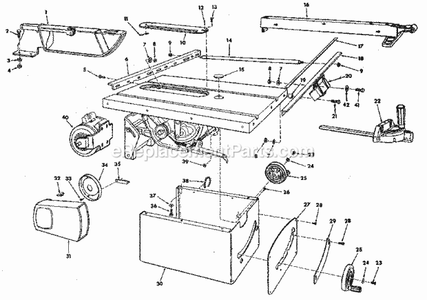 Craftsman 113298760 Table Saw Page C Diagram