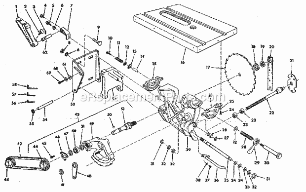 Craftsman 113298760 Table Saw Page D Diagram