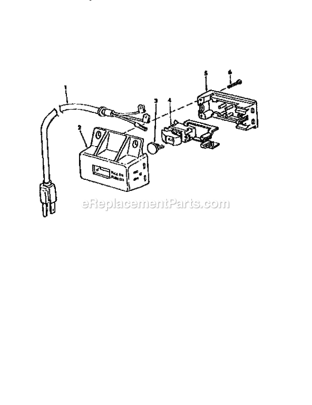 Craftsman 113298762 Table Saw On-Off Power Outlet Diagram