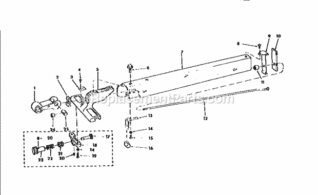 Craftsman 113298762 Table Saw Rip Fence Assembly Diagram