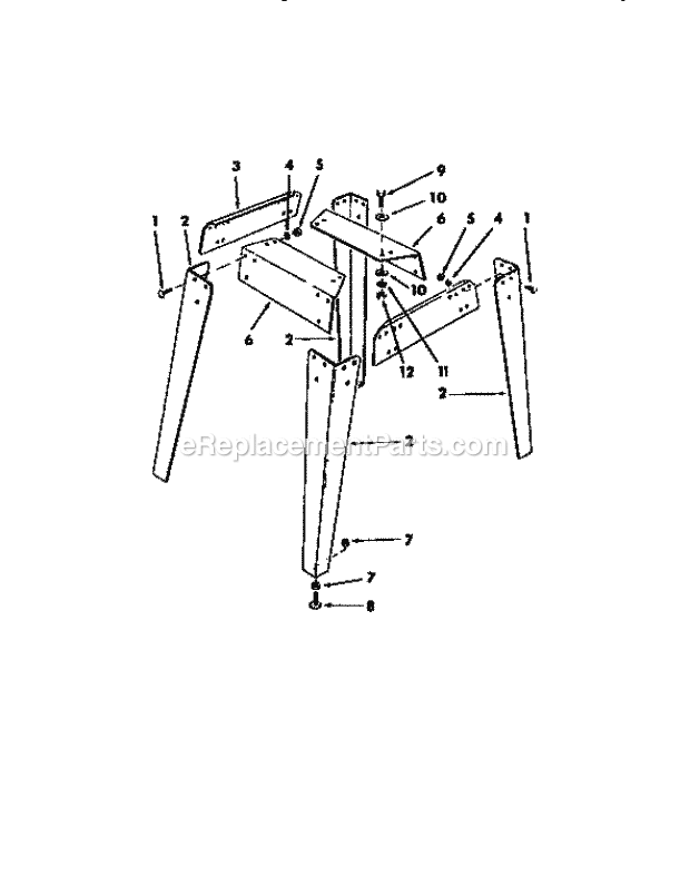 Craftsman 113298762 Table Saw Leg Set Diagram