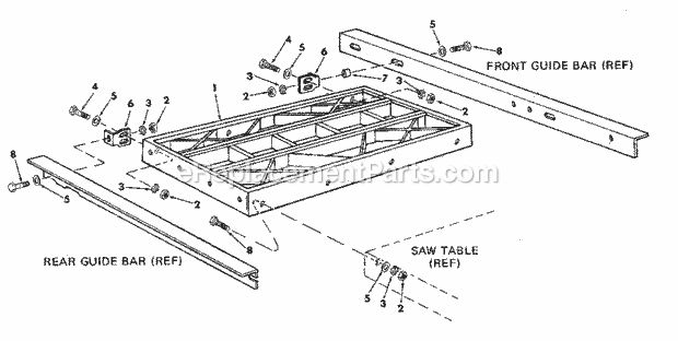 Craftsman 113298840 10 Inch Table Saw Page H Diagram