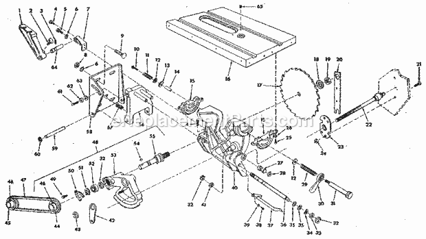 Craftsman 113298841 Table Saw Page B Diagram