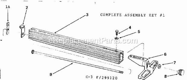 Craftsman 113299120 10 Inch Table Saw Rip Fence Assembly Diagram