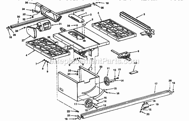 Craftsman 113299410 Saw Table Figure 2 Diagram