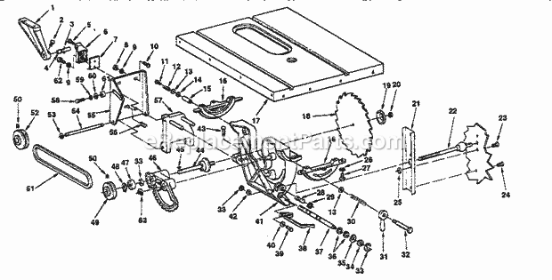 Craftsman 113299410 Saw Table Figure 3 Diagram