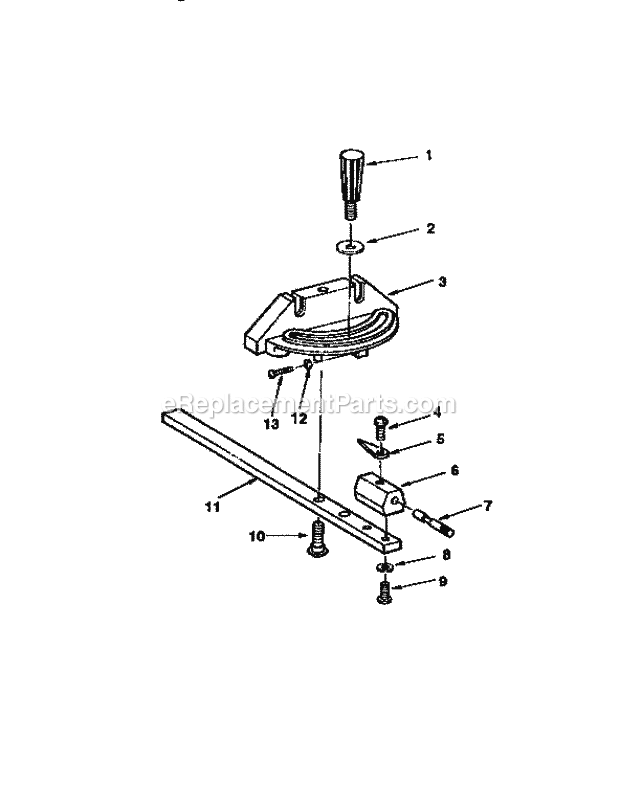 Craftsman 113299410 Saw Table Miter Gauge Assembly Diagram