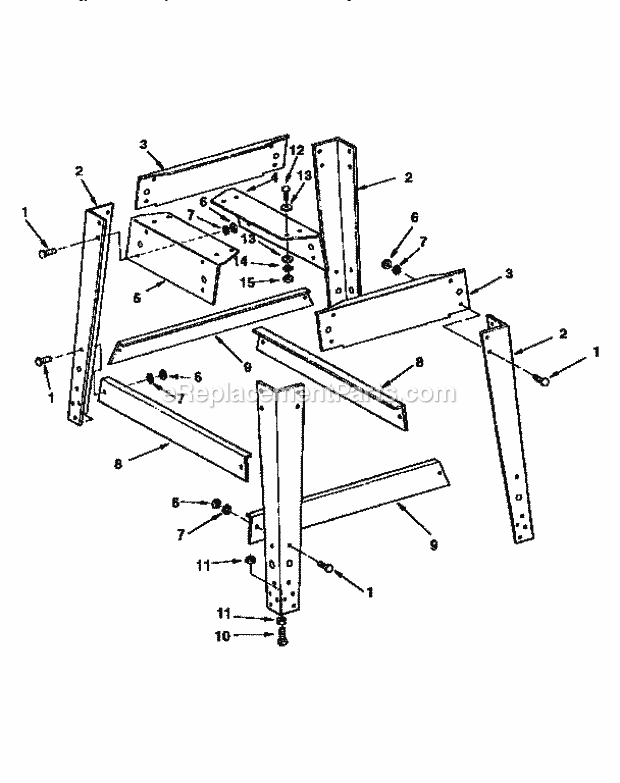 Craftsman 113299410 Saw Table Leg Set Diagram