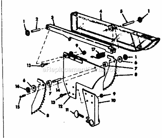 Craftsman 11329943 10-Inch Tilting Arbor Bench Saw Guard Asm Diagram