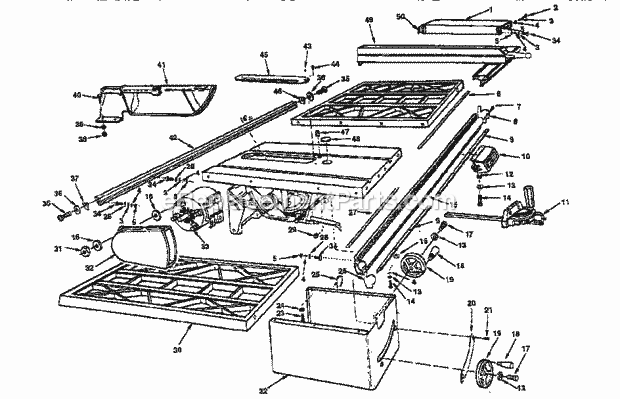 Craftsman 113299510 Saw Table Frame Assembly Diagram