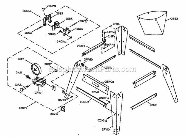 Craftsman 137218070 Table Saw/stand Stand Assy Diagram