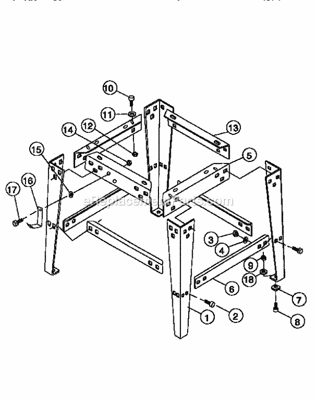 Craftsman 137221940 Table Saw Leg Assembly Diagram