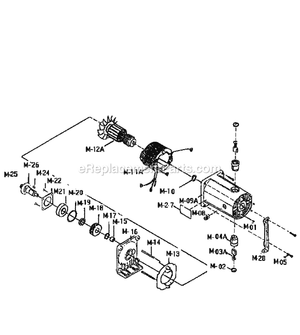 Craftsman 137221940 Table Saw Motor Assembly Diagram