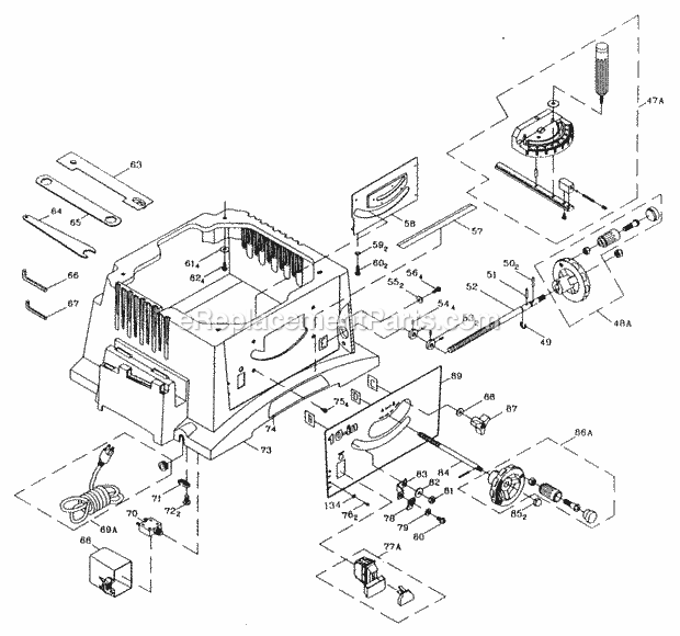 Craftsman 137248480 Table Saw Base Diagram