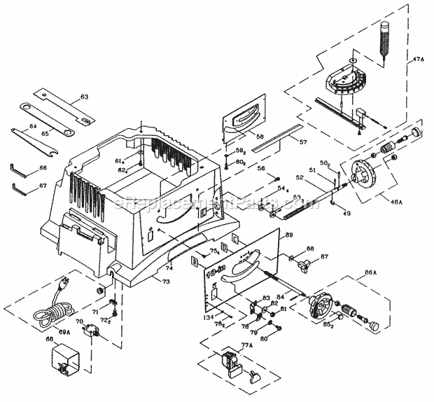 Craftsman 137248481 Table Saw Base Diagram