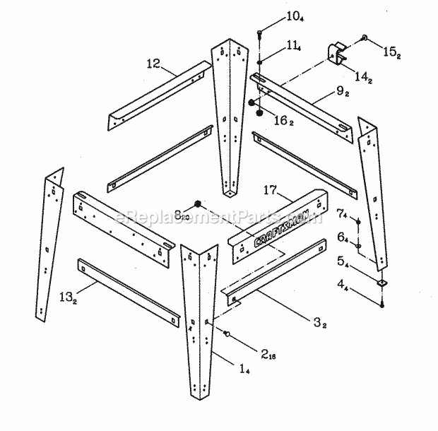 Craftsman 137248880 Table Saw Stand Diagram