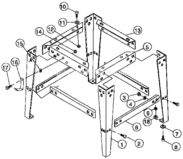 Craftsman 137271070 Table Saw Leg Assembly Diagram