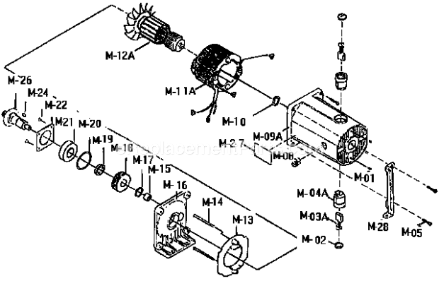 Craftsman 137271070 Table Saw Motor Assembly Diagram