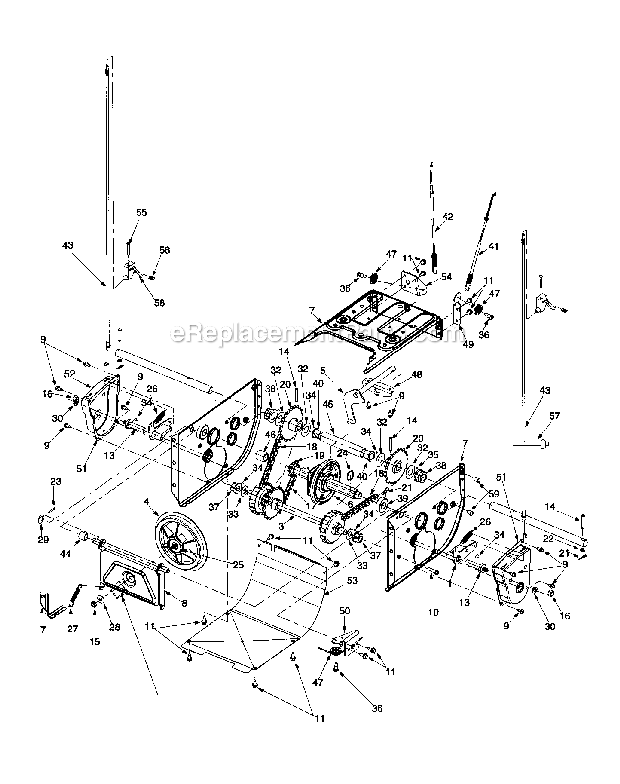 Craftsman 247888530 Snow Thorwer Shift_RodTransmission_Frame Diagram