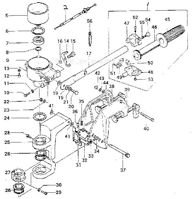 Craftsman 298586191 3.0 H.P. Outboard Motor Handle_And_Bracket Diagram