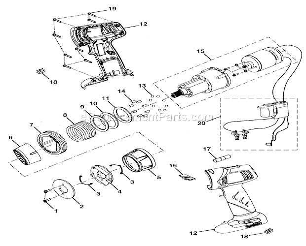 Craftsman 315115350 Drill Motor Assy Diagram