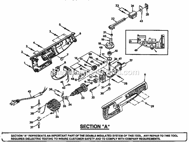 Craftsman 315171080 Reciprocating Saw Unit Parts Diagram