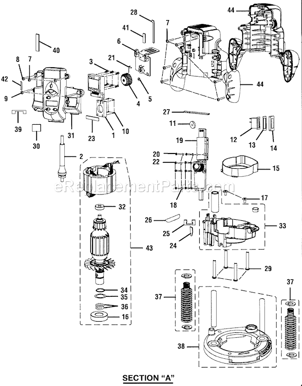 Craftsman 315175170 Router Motor Assy Diagram