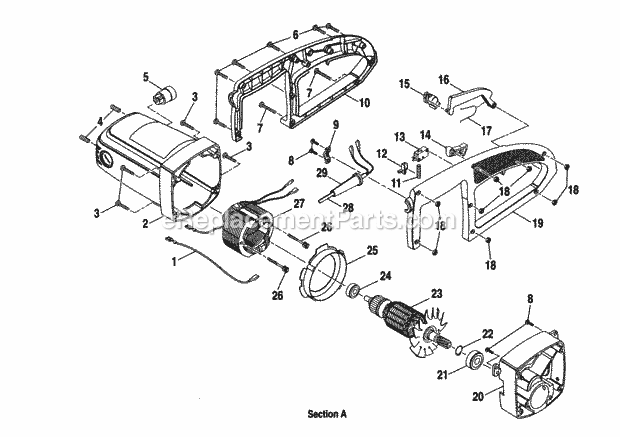 Craftsman 315212120 Compound Miter Saw Motor Assembly Diagram