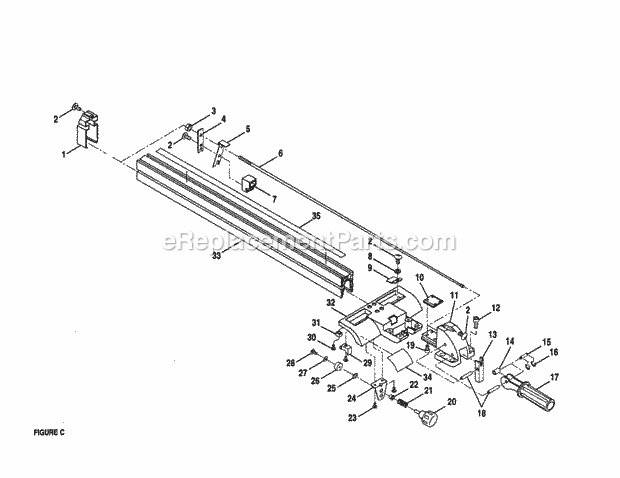 Craftsman 315228490 Table Saw Rip Fence Diagram