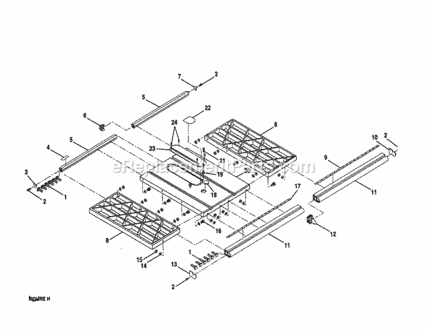 Craftsman 315228490 Table Saw Extension Tabs Diagram