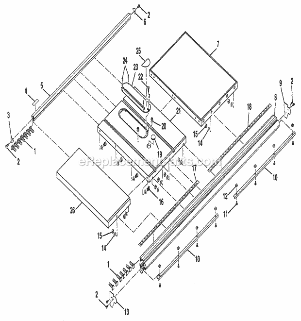 Craftsman 315228590 Table Saw Page H Diagram