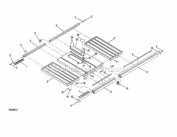 Craftsman 315248200 Table Saw Extension Table Diagram