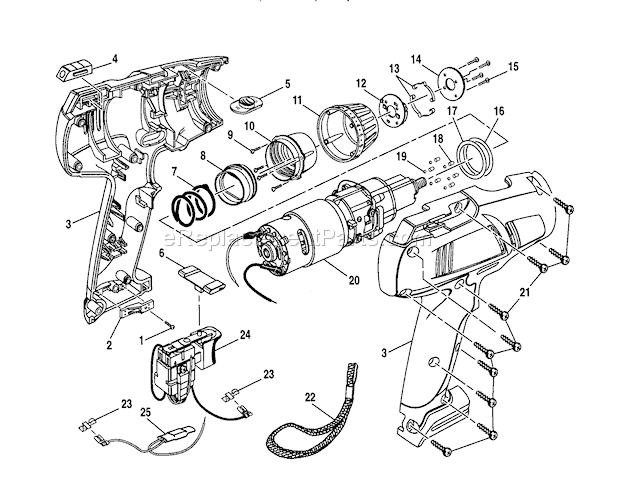 Craftsman 315271600 Drill Housing/Motor Diagram