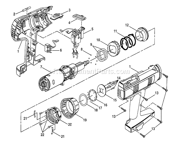 Craftsman 315272070 Professional 1/2 In. Cordless Drill Driver Housing Assembly Diagram