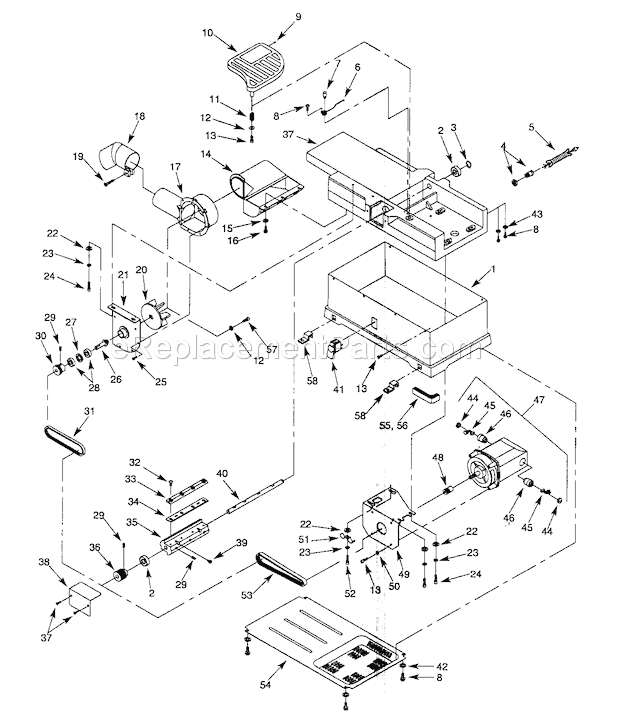 Craftsman 351217881 Jointer Planer Base Assy Diagram