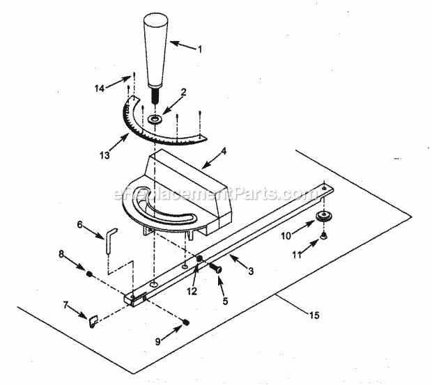 Craftsman 351228040 Right-tilting Arbor Saw Miter Gauge Diagram